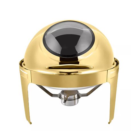 Chafing Dish - Roll Top With Window Gold